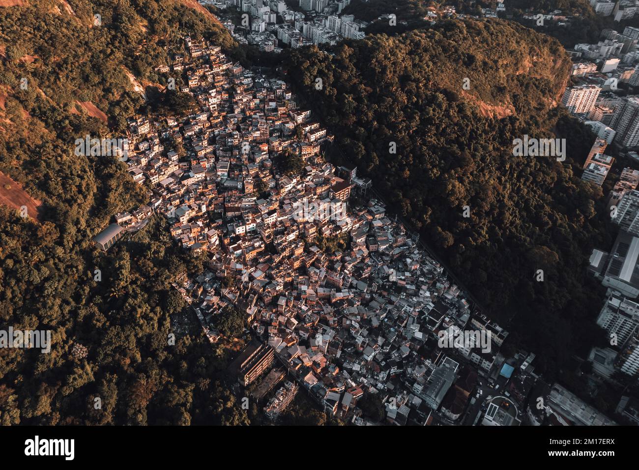 Draufsicht über Santa Marta Favela in Rio de Janeiro Brasilien Stockfoto