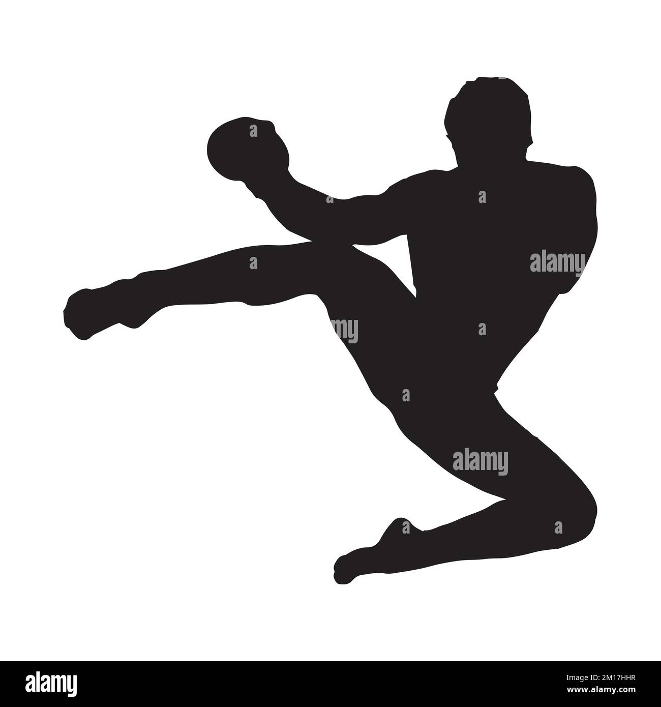 Kickboxing Martial Art Silhouette Stock Vektor