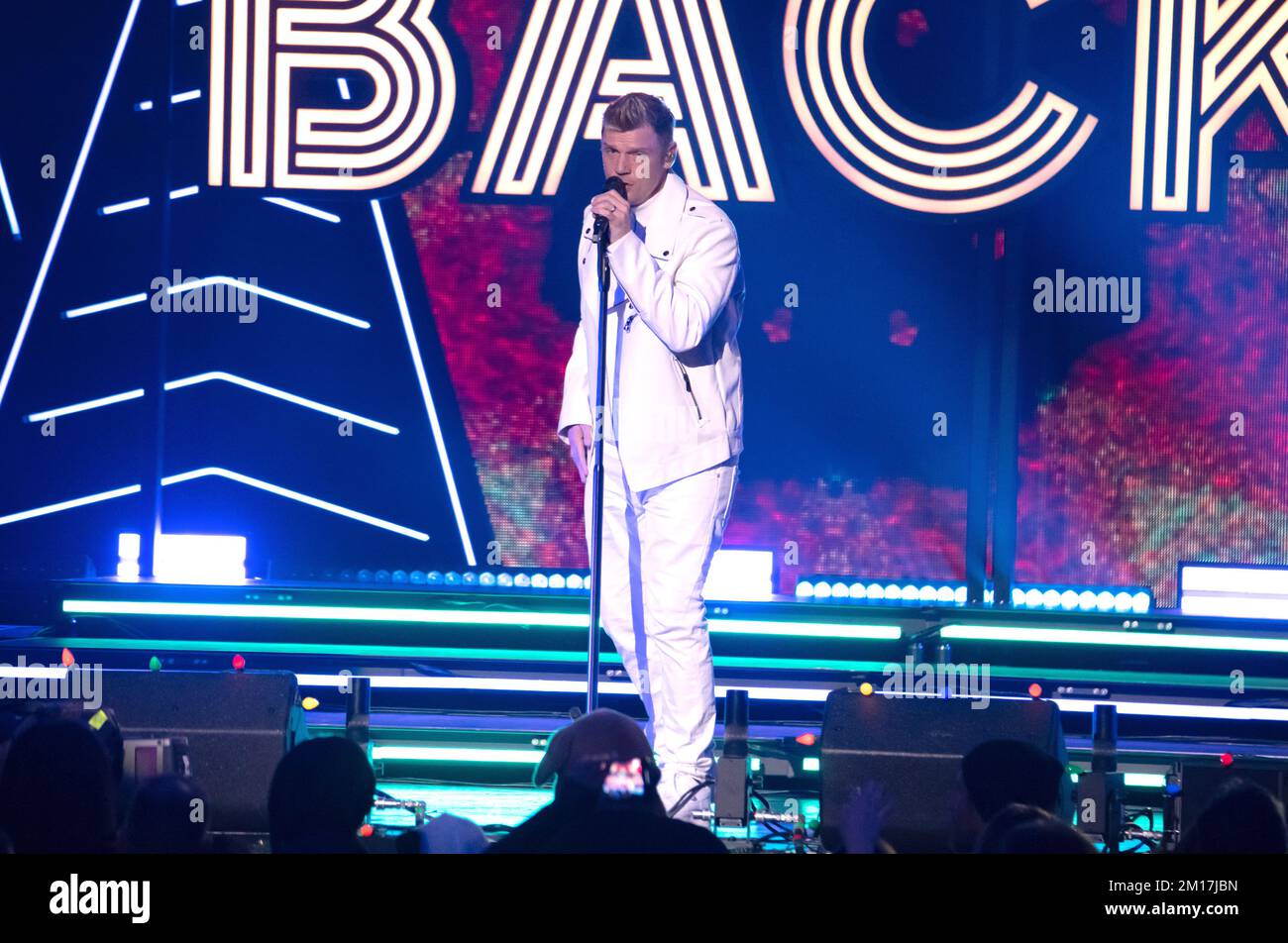 Nick Carter von Backstreet Boys tritt am 9. Dezember 2022 auf der Bühne des iHeartRadio Z100 Jingle Ball 2022 auf, präsentiert von Capital One im Madison Square Garden in New York, New York. Foto: Jeremy Smith/imageSPACE/MediaPunch Stockfoto