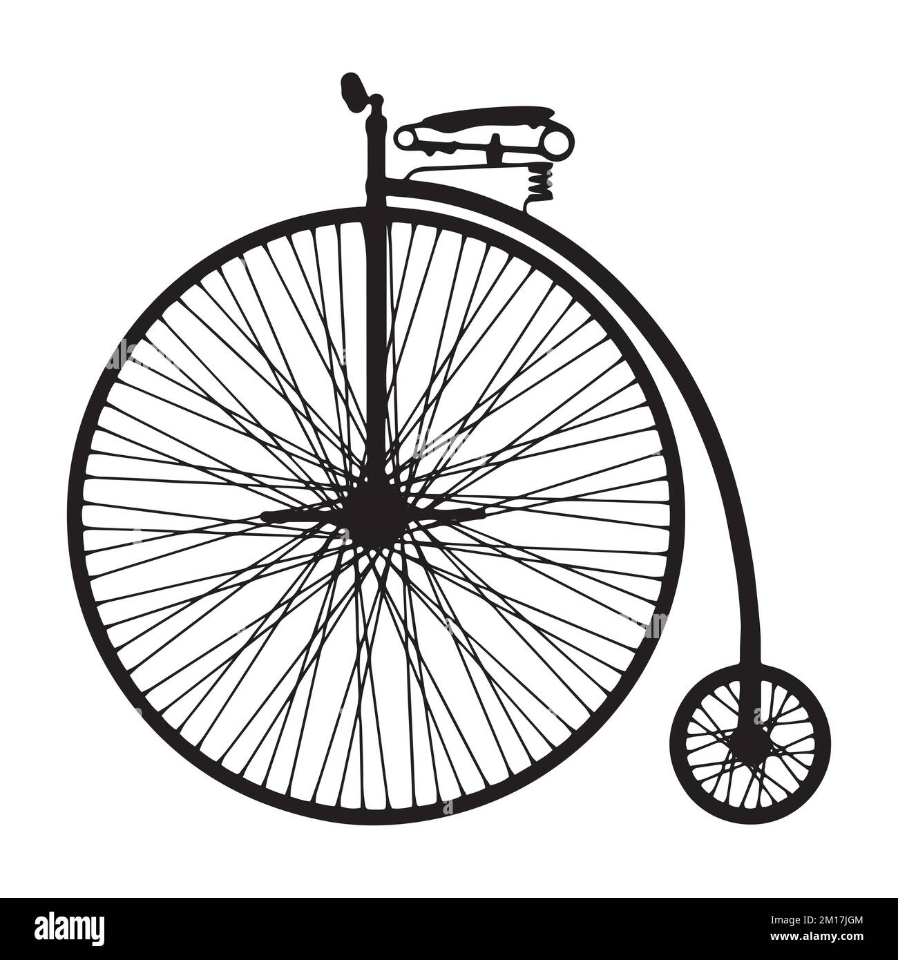 Vektordarstellung der Penny Farthing Bicycle Silhouette Stock Vektor