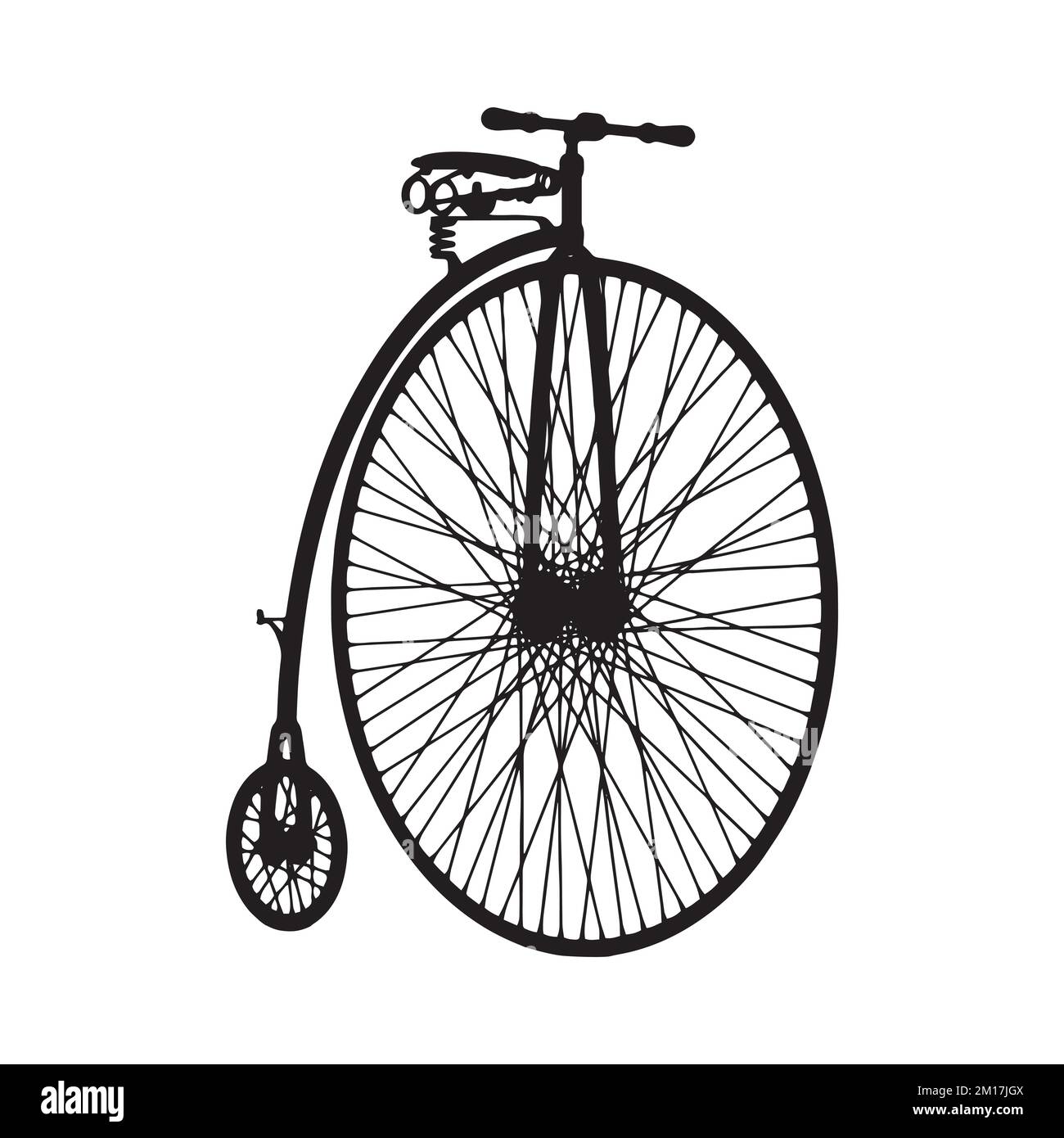 Vektordarstellung der Penny Farthing Bicycle Silhouette Stock Vektor