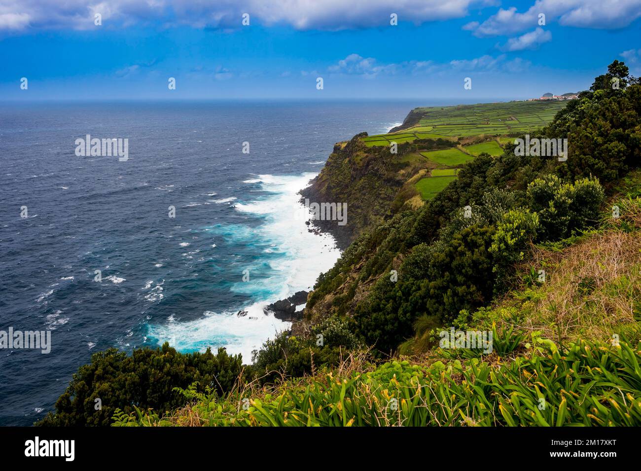 Küstenlinie der Insel Terceira, Azoren, Portugal, Europa Stockfoto