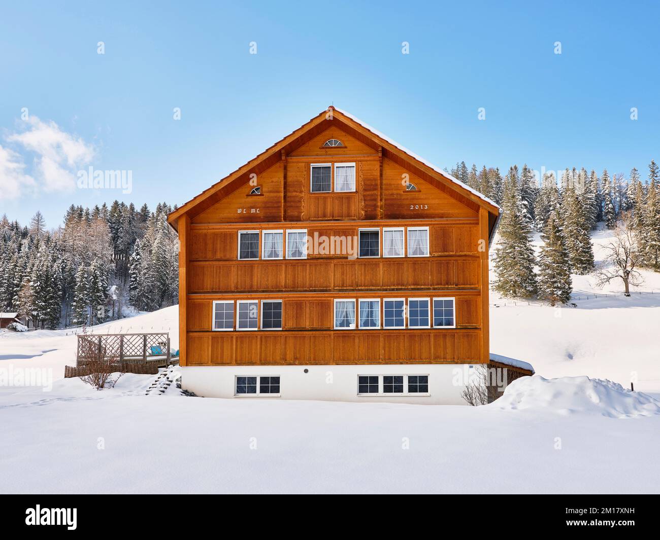 Appenzellhaus mit Holzfassade, Südseite, Gais, Appenzell Innerhoden, Schweiz, Europa Stockfoto