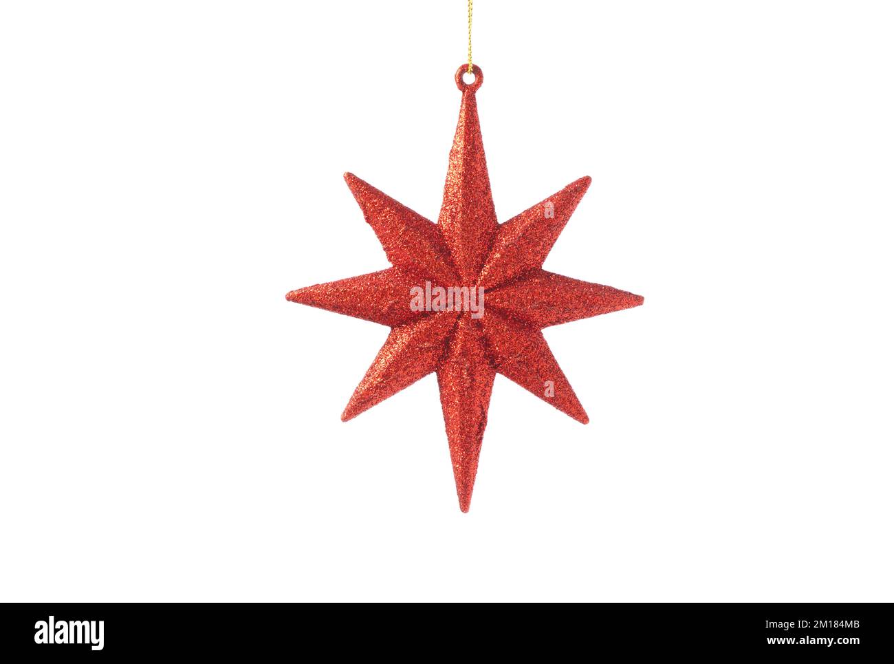 Weihnachtsbaum roten Stern, Urlaub Ornament Dekoration Stockfoto