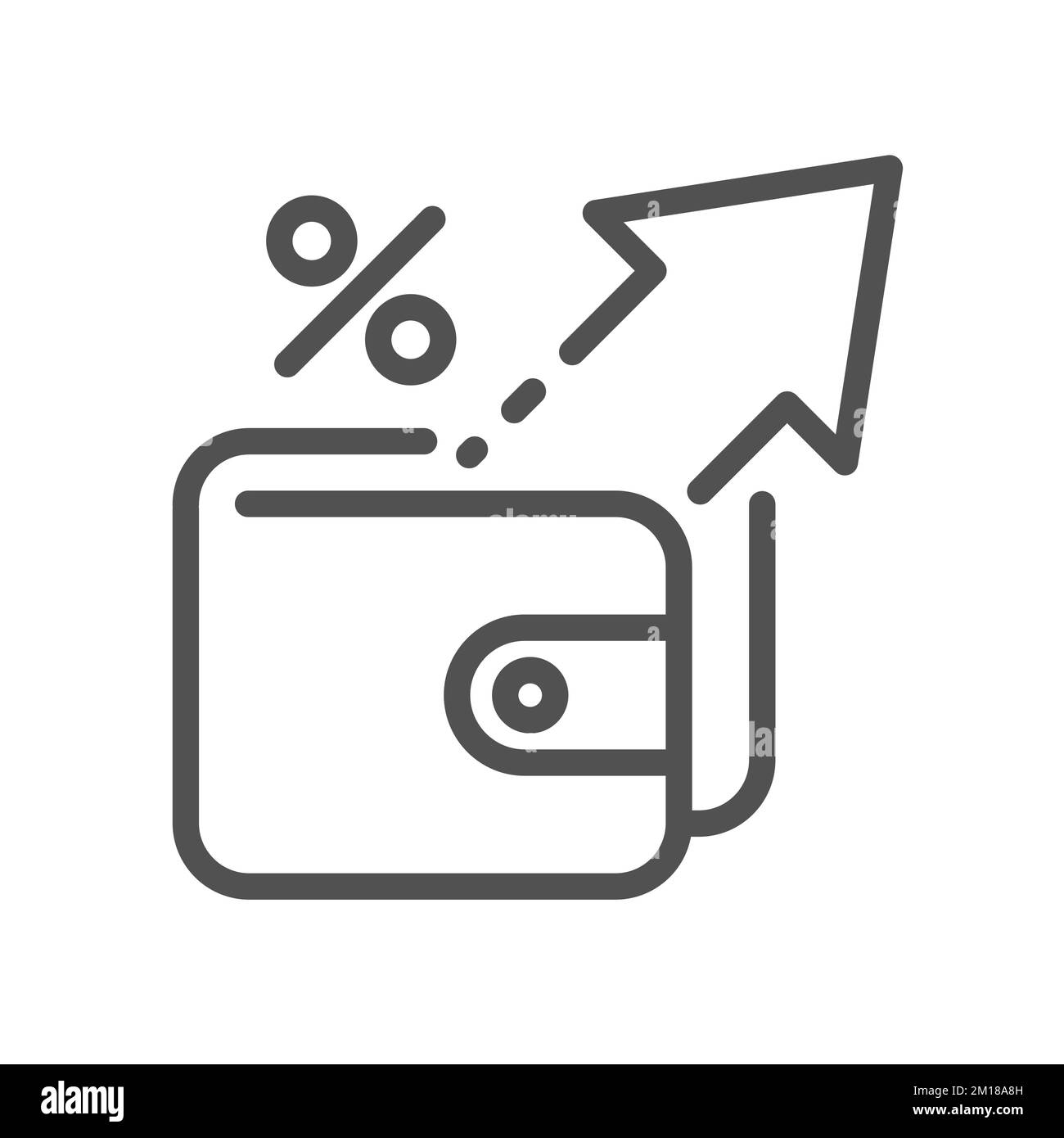 Symbol für die Fülllinie. Abwertung von Ersparnissen. Langfristiger Anstieg des allgemeinen Preisniveaus. Symbol für finanzielle Interessen. Hochwertiges Designelement Stock Vektor