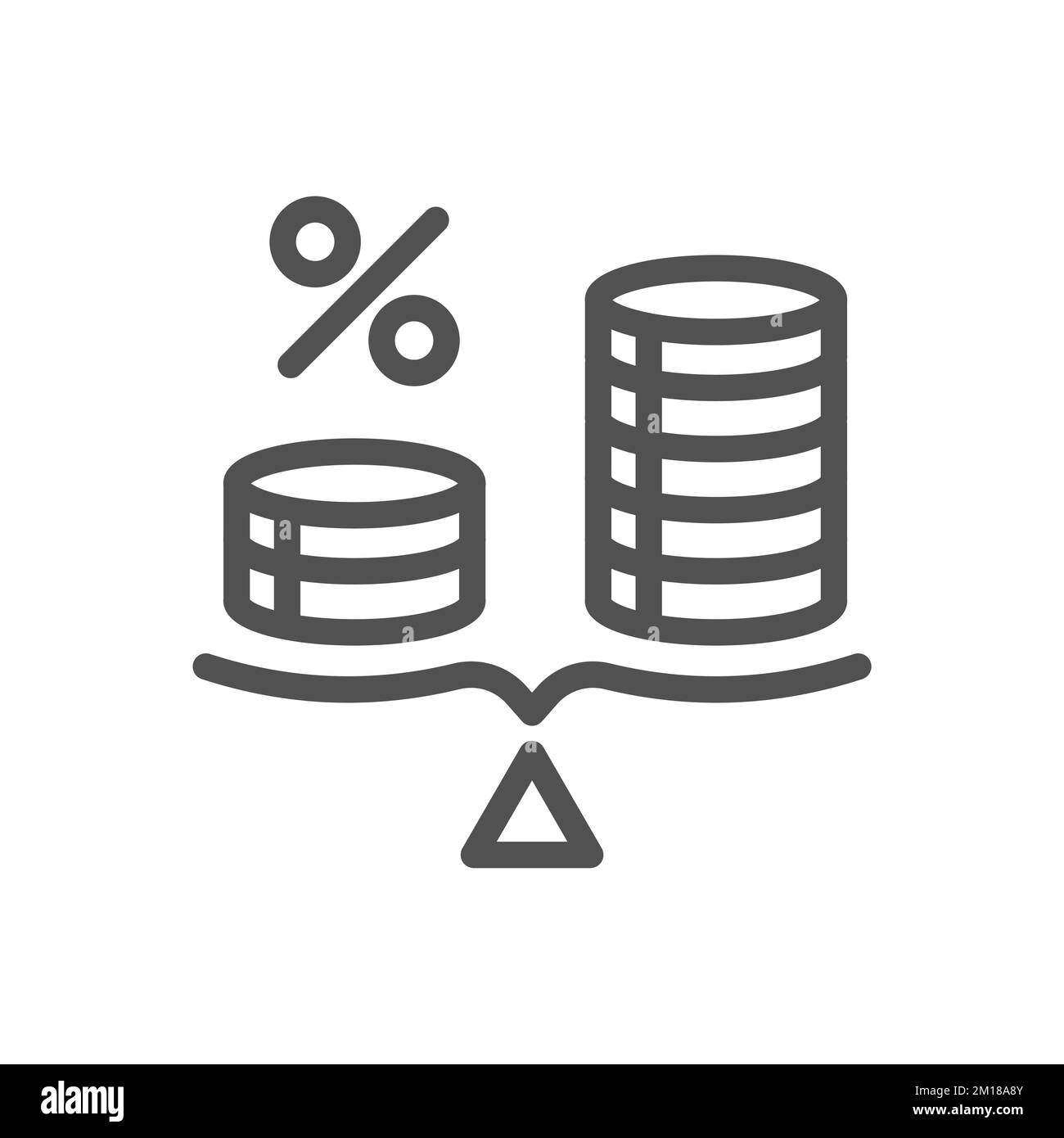 Symbol für die Fülllinie. Abwertung von Ersparnissen. Langfristiger Anstieg des allgemeinen Preisniveaus. Symbol für finanzielle Interessen. Hochwertiges Designelement Stock Vektor