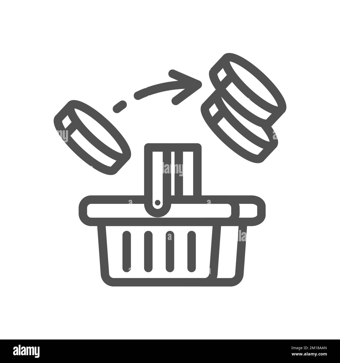 Symbol für die Fülllinie. Abwertung von Ersparnissen. Langfristiger Anstieg des allgemeinen Preisniveaus. Symbol für finanzielle Interessen. Hochwertiges Designelement Stock Vektor