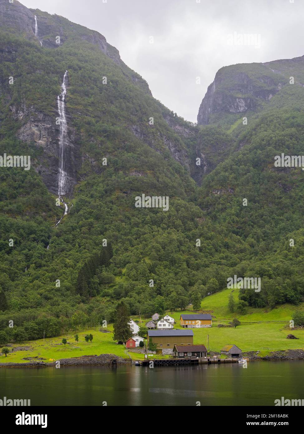 Aurlandsfjord, Scenic Landscape, nr Bergan, Norwegen, Skandinavien, Europa. Stockfoto