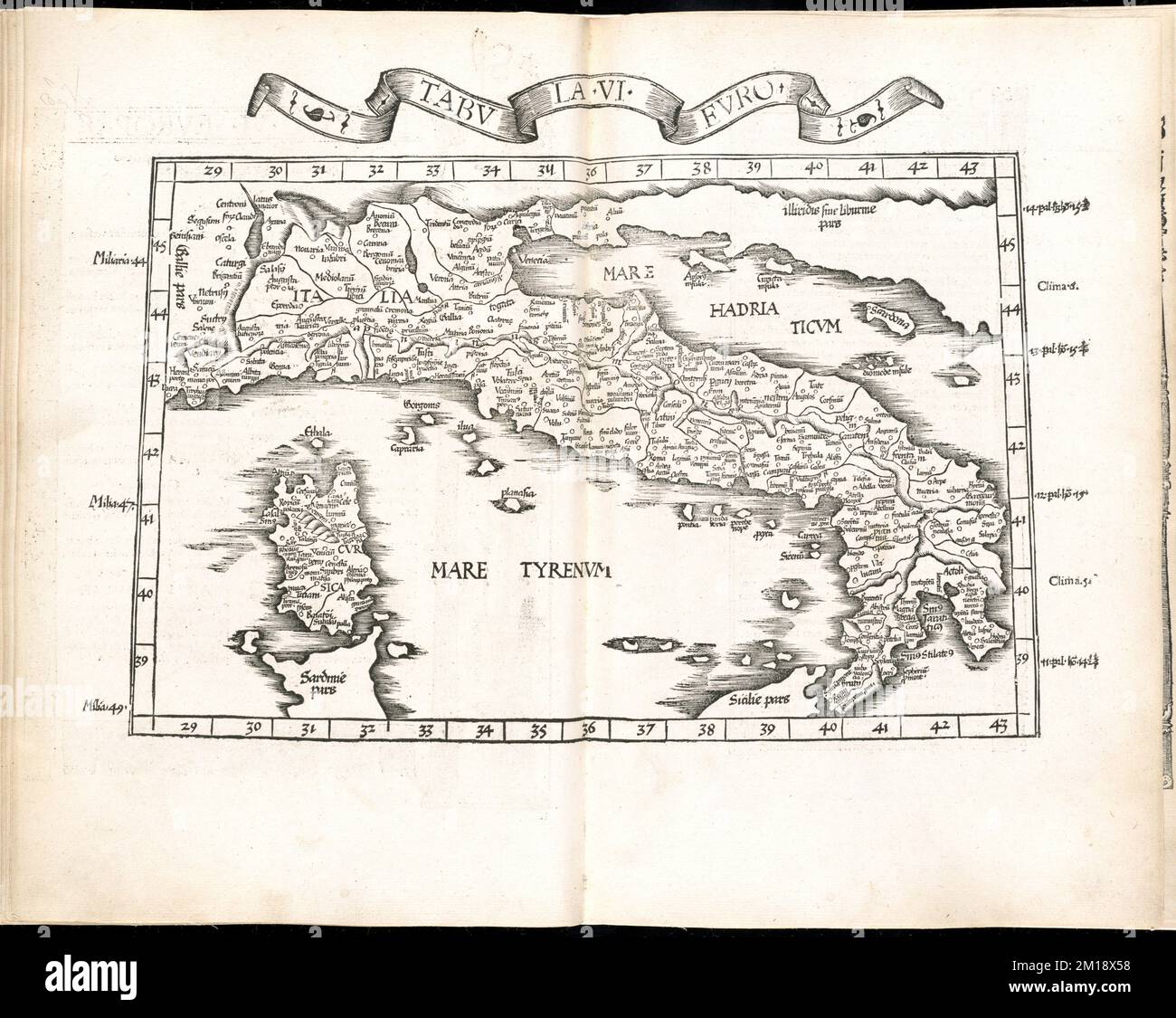 Tabula VI Europae , Italien, Karten, frühe Arbeiten an 1800 Norman B. Leventhal Map Center Collection Stockfoto