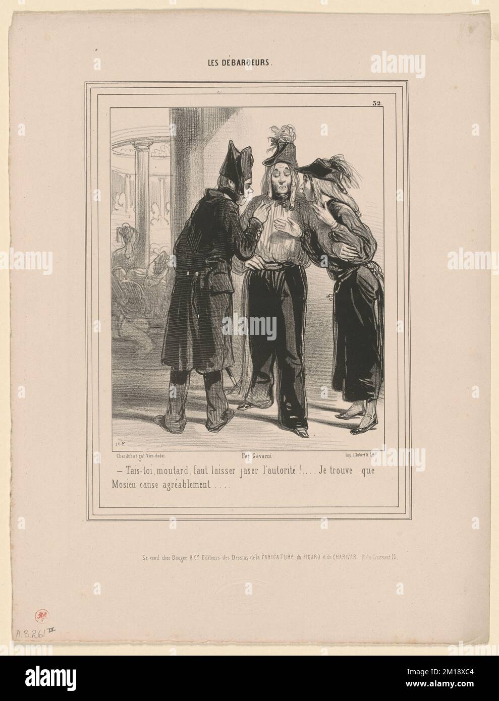 Tais-toi, Moutard, fauler Laisser jaser l'autorité! Je trouve que - mosieu cause agréablement ,. Paul Gavarni (1804-1866). Lithografien und andere Arbeiten Stockfoto