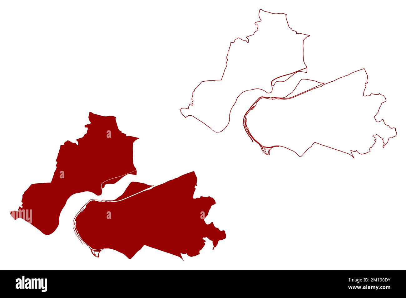 Borough and Unitary Authority of Halton (Vereinigtes Königreich Großbritannien und Nordirland, Ceremonial County Cheshire, England) map Vector illustr Stock Vektor