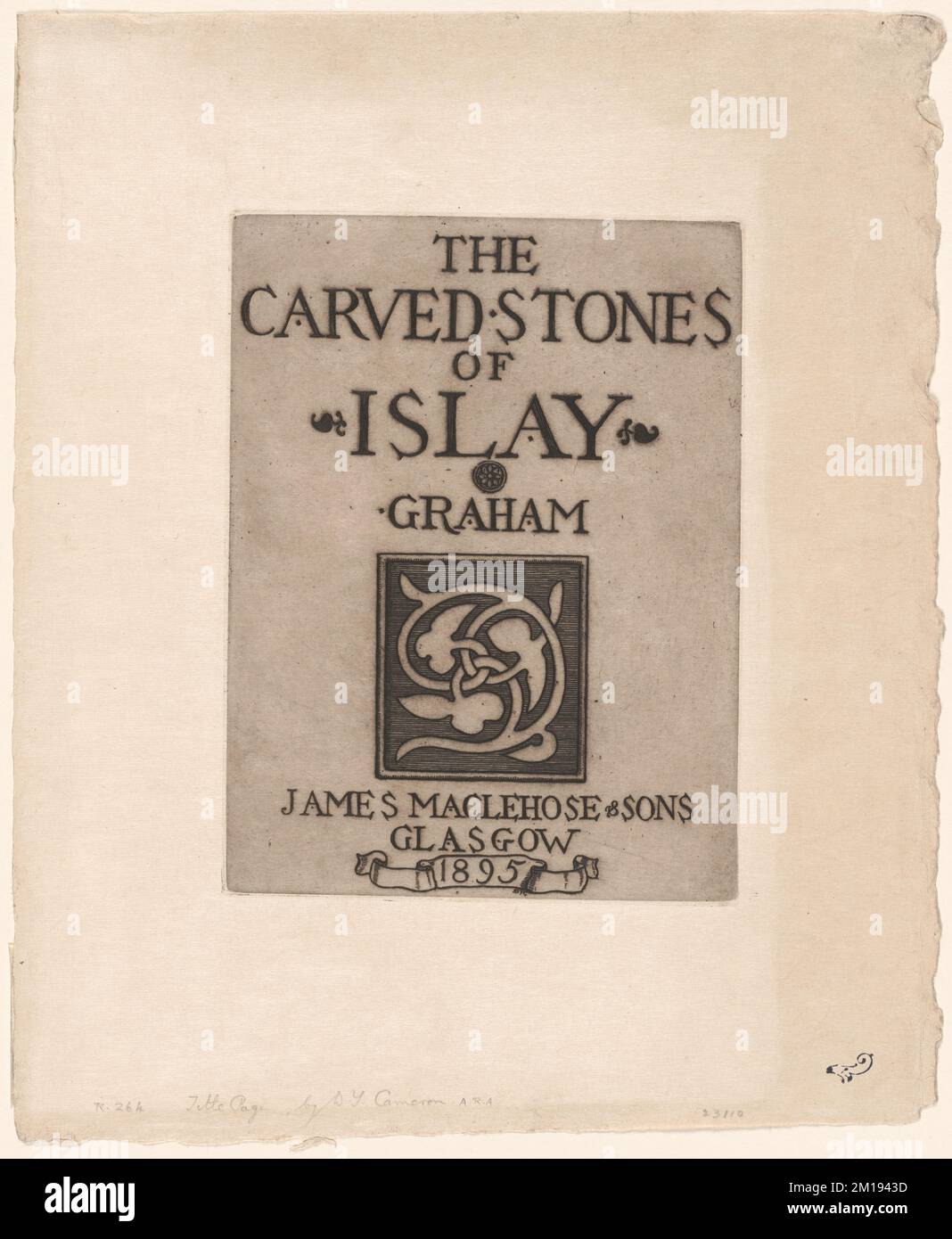 Die geschnitzten Steine von Islay. ,. Sir David Young Cameron (1865-1945). Abzüge Stockfoto