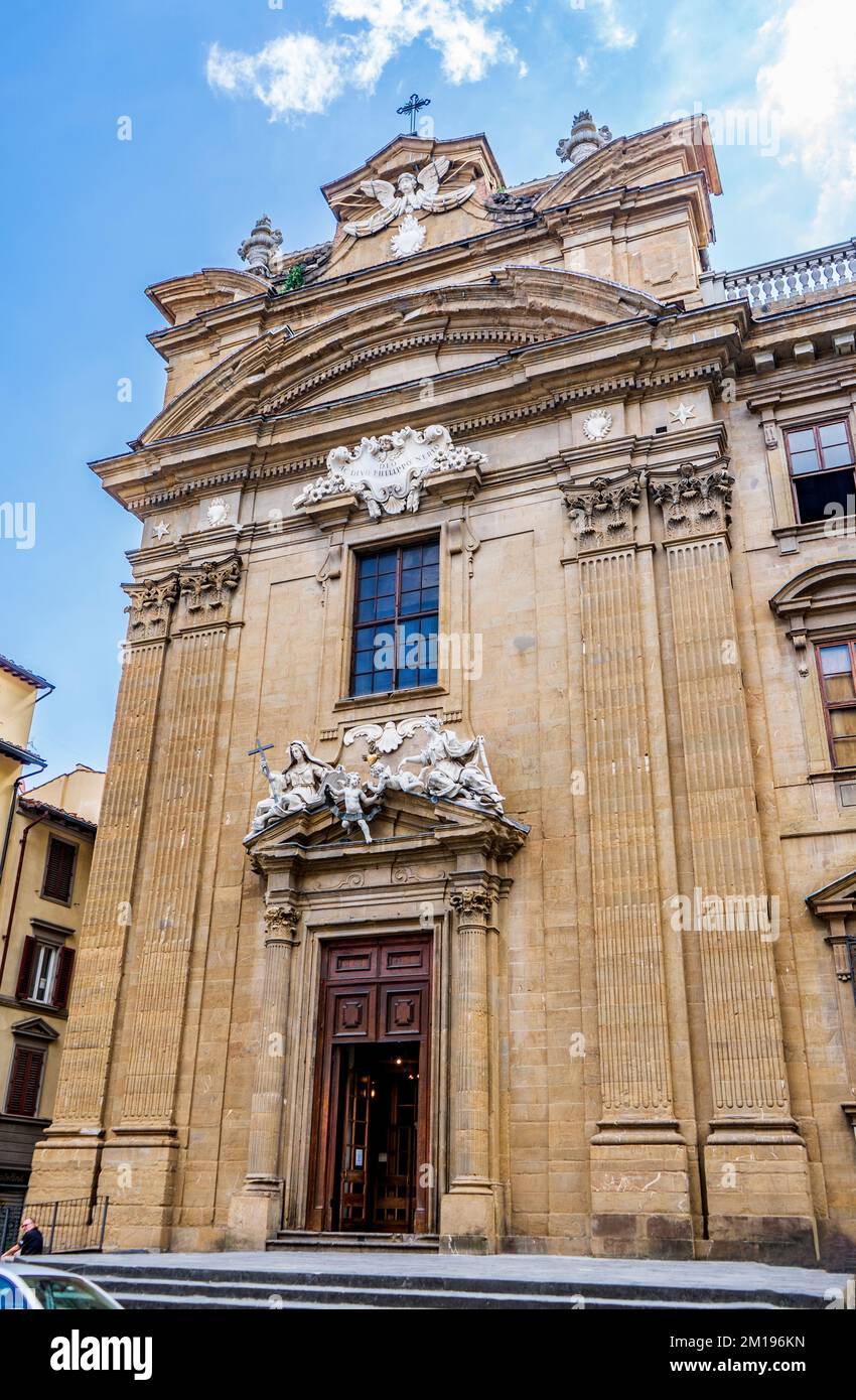 Chiesa di Filippo Neri, Teil des barocken Komplexes San Firenze aus dem 17. Jahrhundert, piazza San Firenze, Stadtzentrum von Florenz, Toskana, Italien Stockfoto