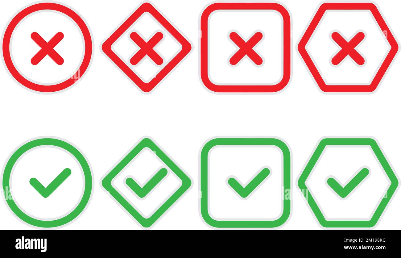 Türkei In Der Eu Ja Oder Nein ja oder Nein. Häkchensymbol. Richtig und falsch Stock-Vektorgrafik - Alamy