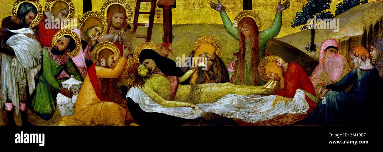 Saint Mary Magdalene 1342-44 von Ambrogio Lorenzetti Christian Art, Italien, Italienisch. Unterer Teil des Klosters Polyptych Saint Mary Magdalena Stockfoto