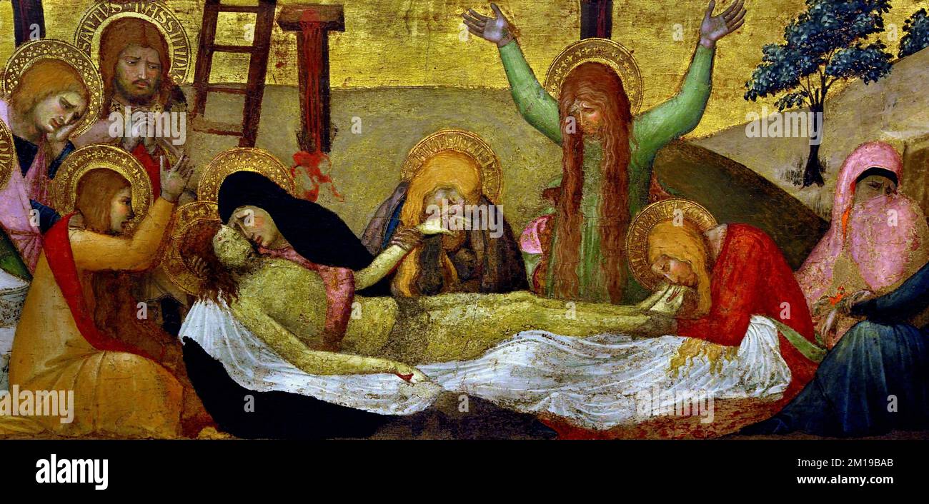 Saint Mary Magdalene 1342-44 von Ambrogio Lorenzetti Christian Art, Italien, Italienisch. Unterer Teil des Klosters Polyptych Saint Mary Magdalena Stockfoto