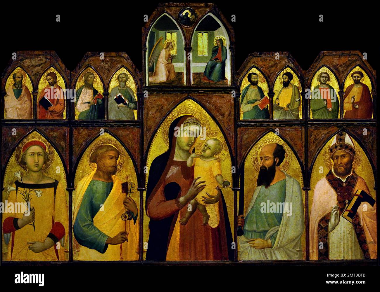 Pietro Lorenzetti, Polyptych von S. Giusto, Madonna mit Kind, christliche Kunst, Italien, Italienisch. Stockfoto