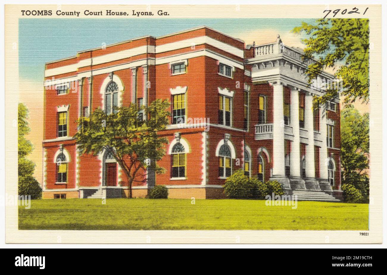Toombs County Court House, Lyon, Ga , Gerichtsgebäude, Tichnor Brothers Collection, Postkarten der Vereinigten Staaten Stockfoto
