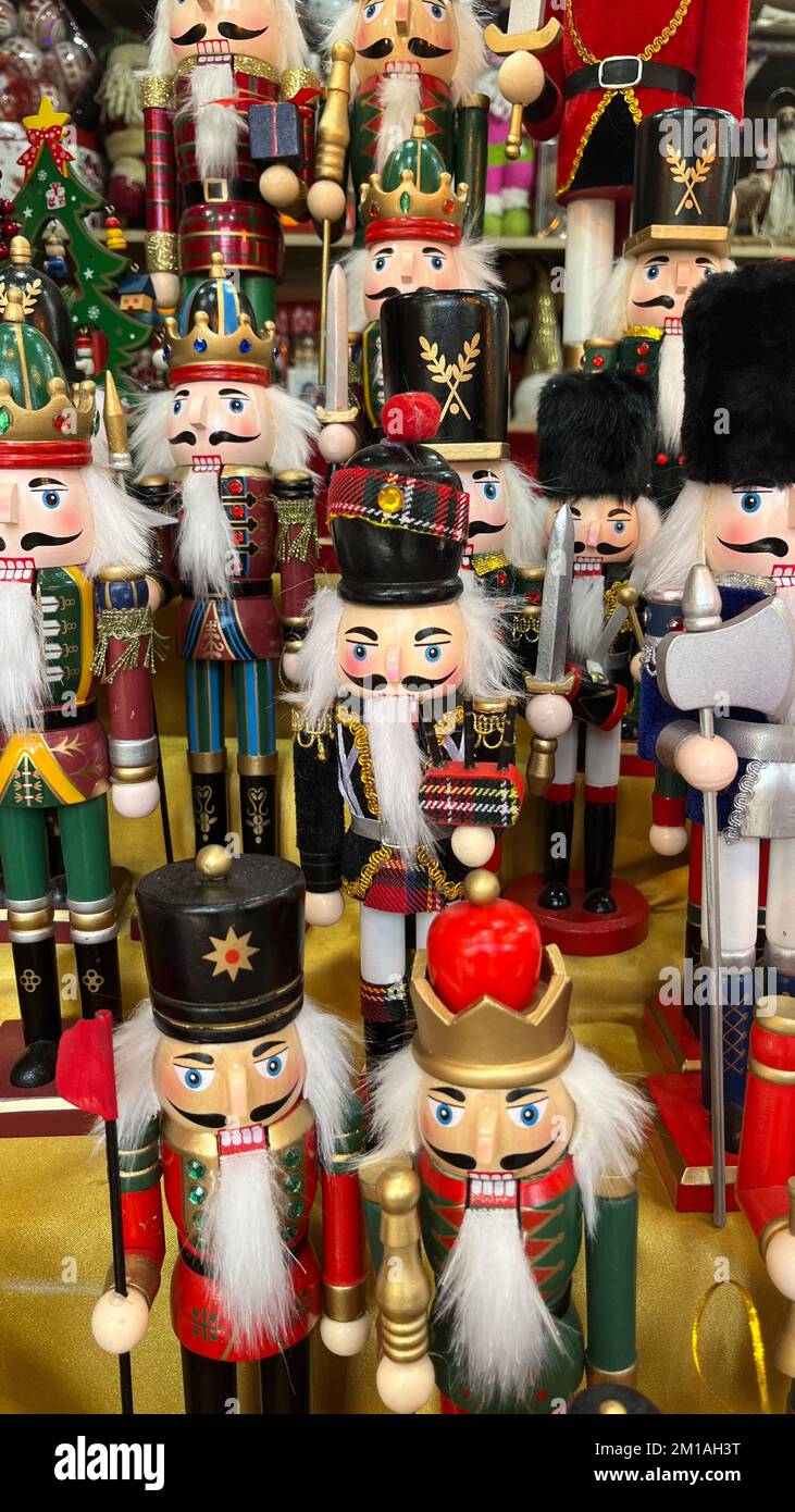 Kollektion weihnachten Nussknacker Spielzeug Soldat traditionelle Figur Stockfoto
