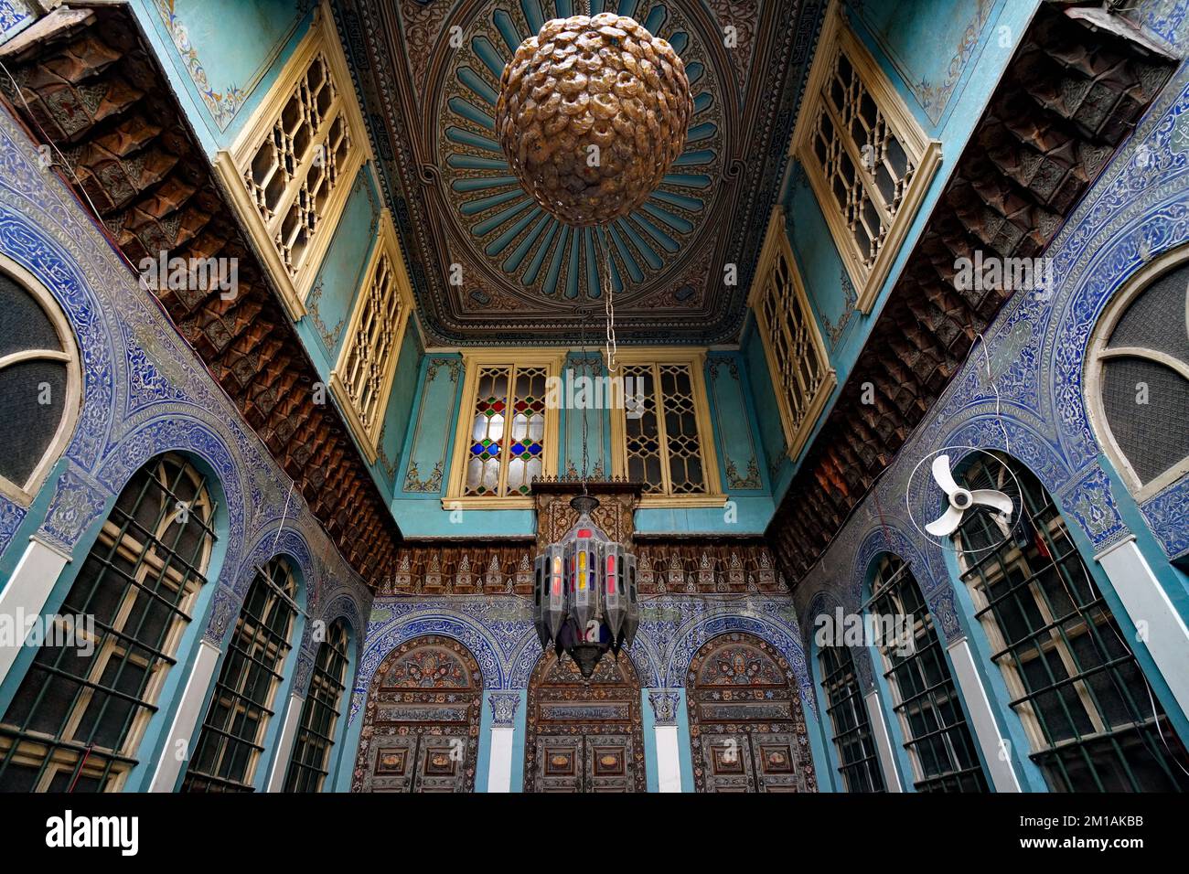 Arabische Innenausstattung eines historischen Hauses in Damaskus, Syrien Stockfoto
