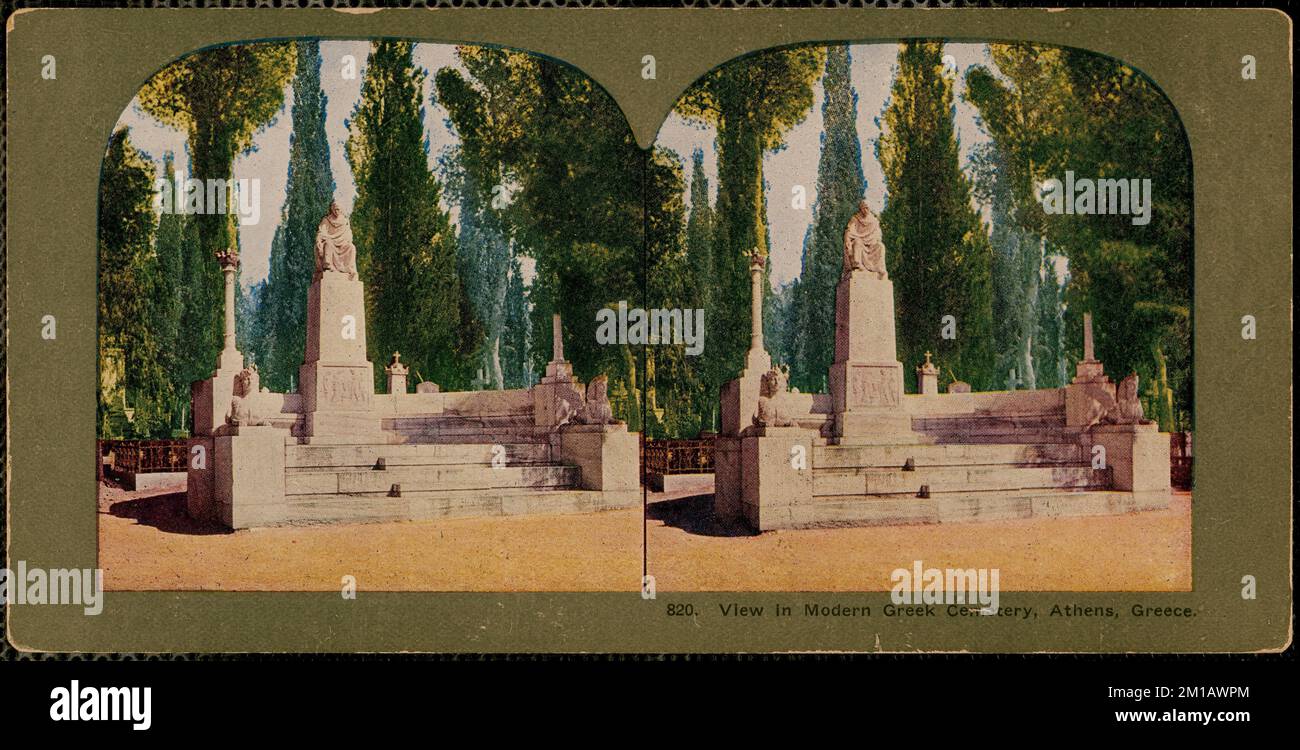 Blick auf den modernen griechischen Friedhof, Athen, Griechenland, Friedhöfe. Nicholas Catsimpoolas Kollektion Stockfoto