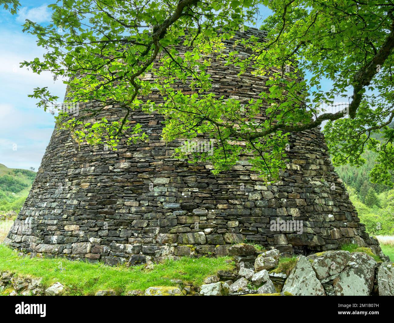 Ruinen von Dun Telve Broch, einem alten schottischen Rundhaus, Glenelg, Schottland, Großbritannien Stockfoto