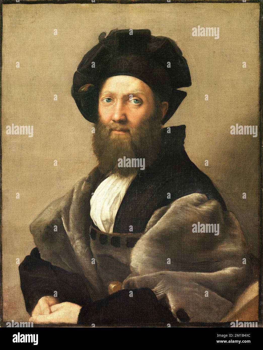 Porträt von Baldassare Castiglione, 1515, Gemälde von Raphael Stockfoto