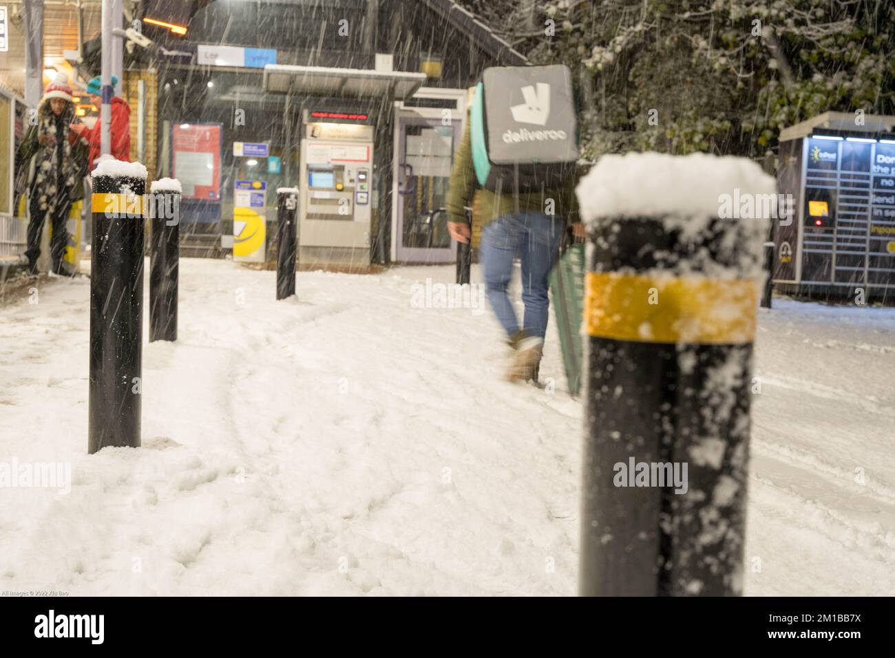 London UK 11 . Dezember 2022 . Wetter in Großbritannien. der arktische Frost bringt Schneefälle in greenwich, Südost-London, England, mit sich. Kredit: Glosszoom/Alamy Live News Stockfoto