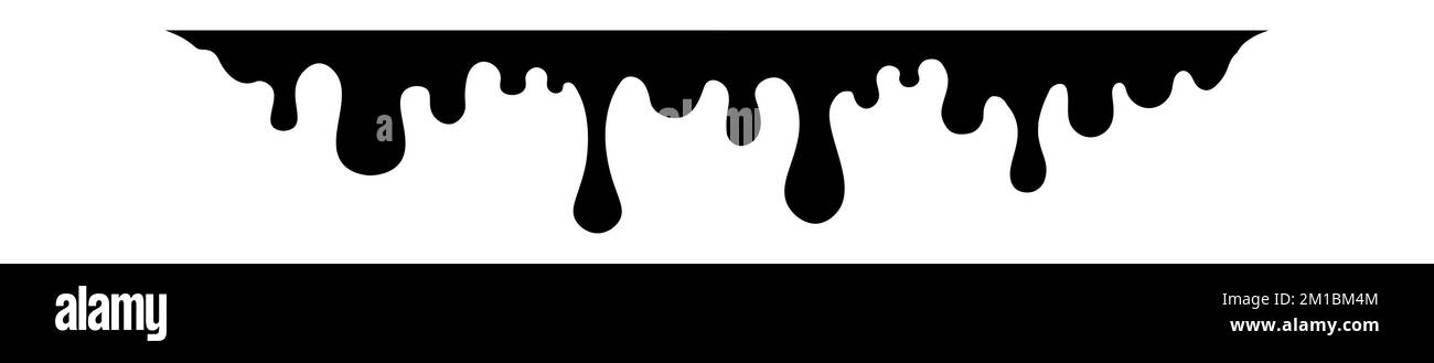 Tropfen Honig, Schmelze Tropfen. Schwarze Schokolade. Vektorfarbe Farbe Flüssigkeit. Sause Syrip Formsatz Stock Vektor