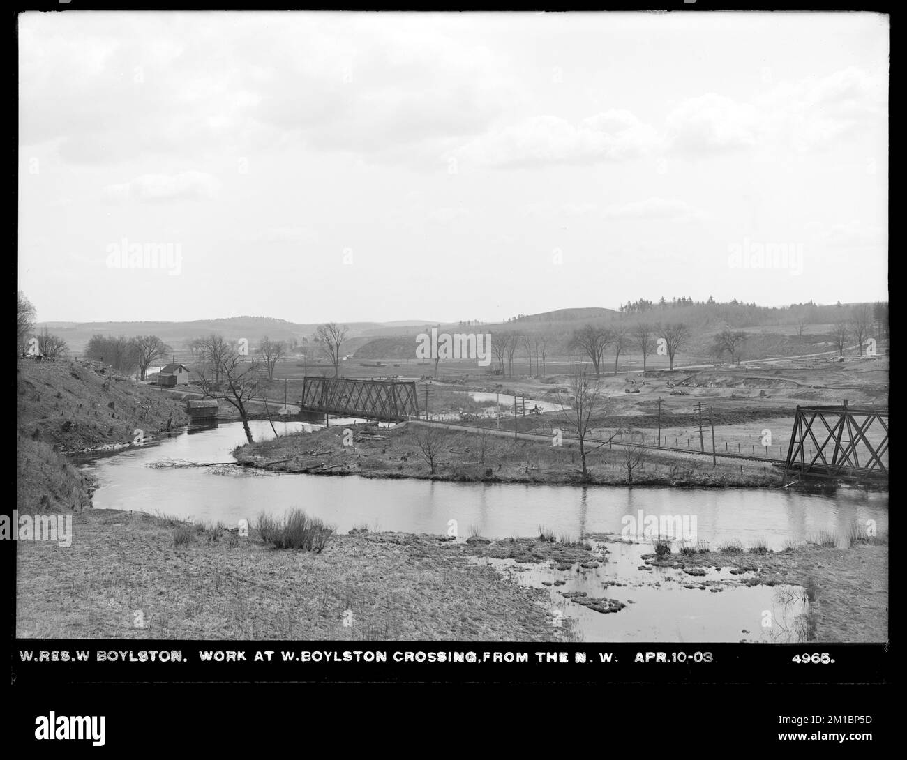 Wachusett Reservoir, Arbeit am West Boylston Crossing, aus dem