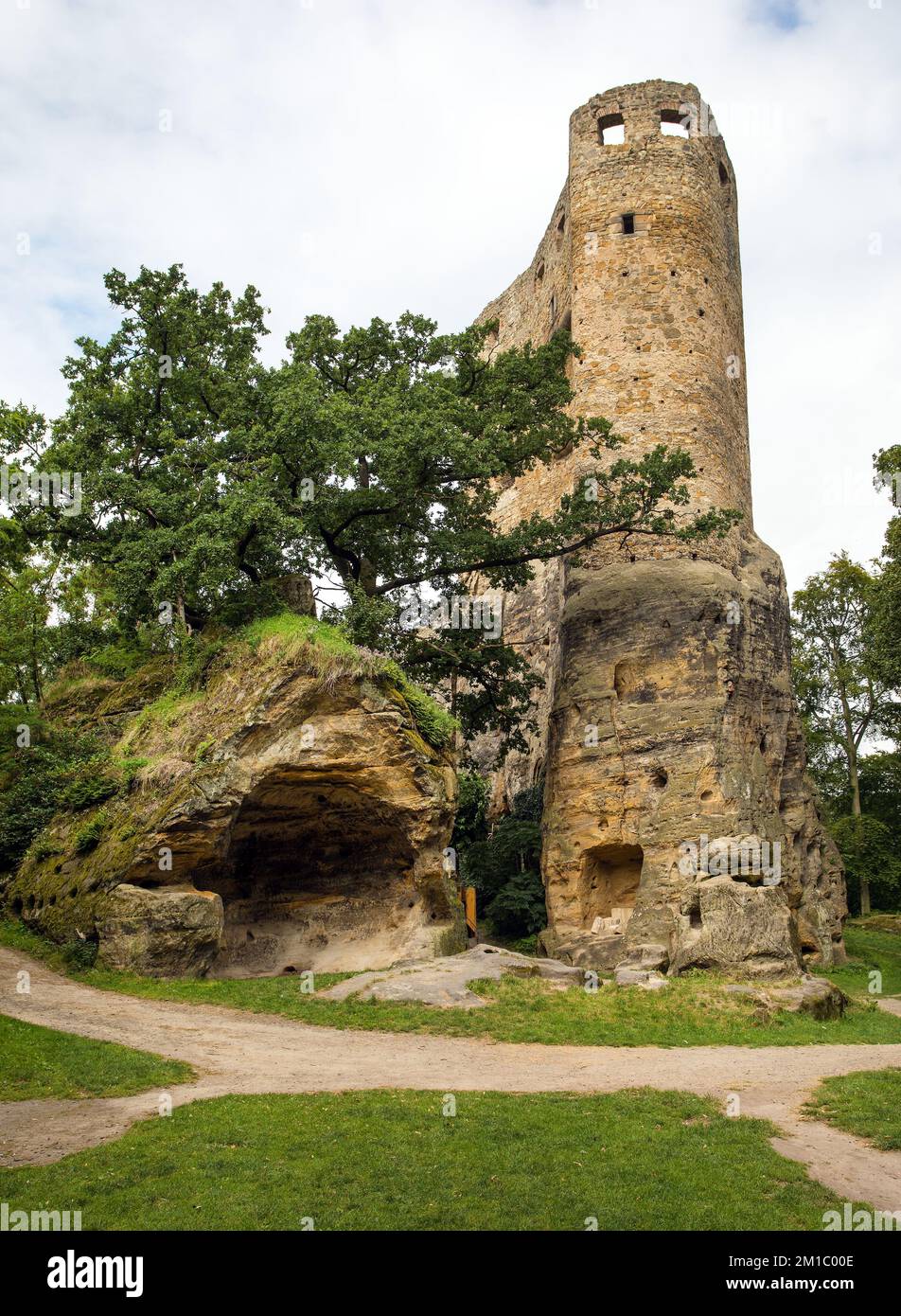 Burg Valecov in der Nähe von Mnichovo Hradiste, Cesky Raj, Böhmisches Paradies, Tschechische Republik Stockfoto