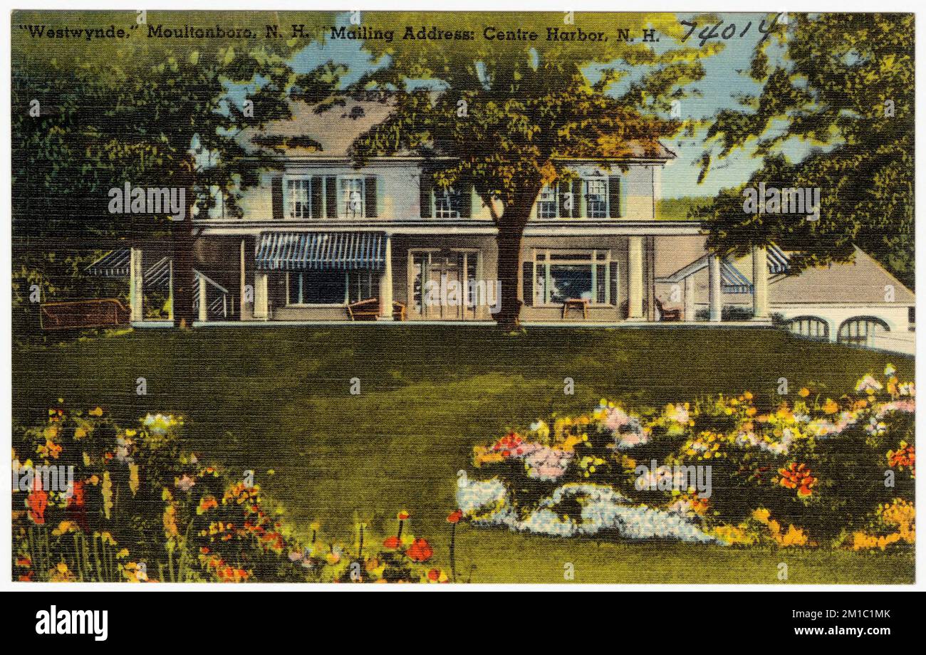 Westwynde, Moultonboro, N.H. Postanschrift: Centre Harbor, N.H. , Houses, Tichnor Brothers Collection, Postkarten der Vereinigten Staaten Stockfoto