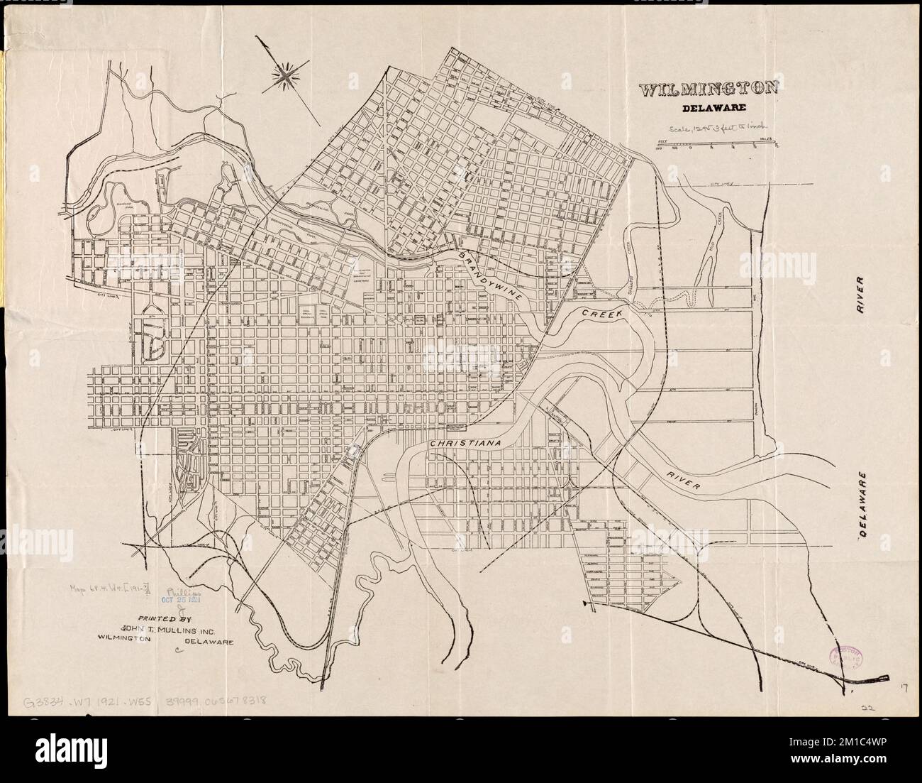 Wilmington, Delaware, Wilmington Del., Maps Norman B. Leventhal Map Center Collection Stockfoto