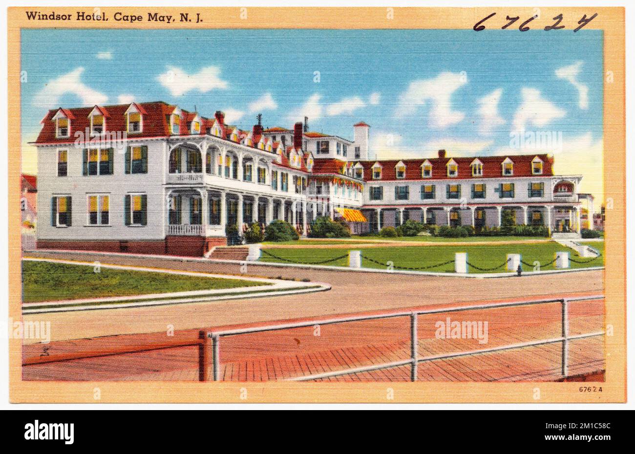 Windsor Hotel, Cape May, N. J. , Hotels, Tichnor Brothers Collection, Postkarten der Vereinigten Staaten Stockfoto