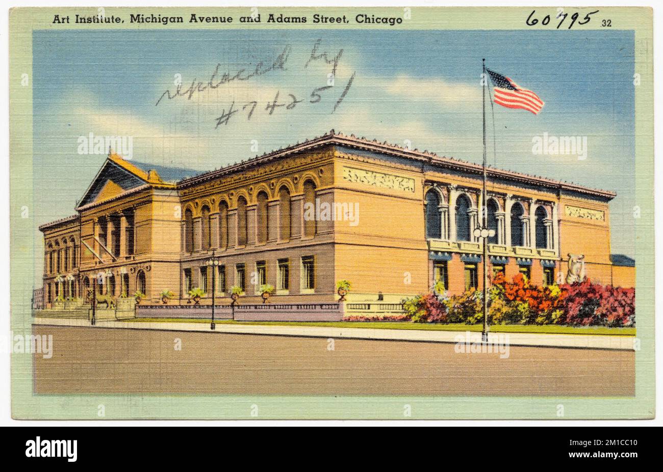 Art Institute, Michigan Avenue und Adams Street, Chicago, Galerien und Museen, Tichnor Brothers Collection, Postkarten der Vereinigten Staaten Stockfoto