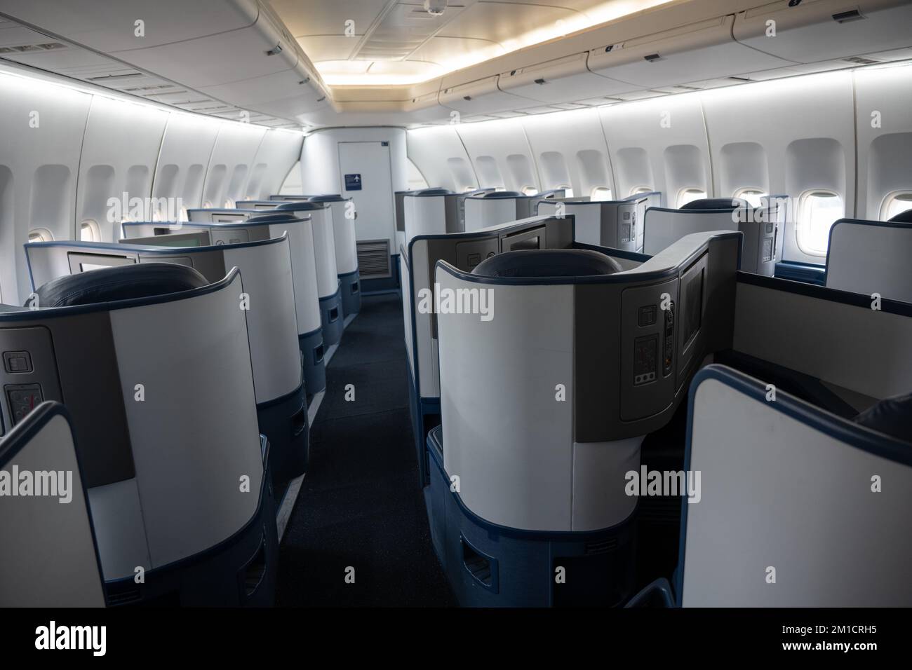 Ein Interieur der First Class ohne Branding Stockfoto