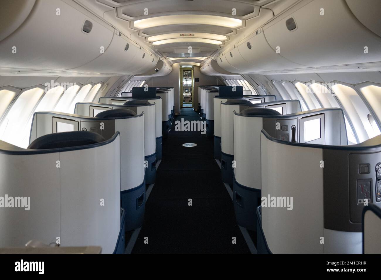 Ein Interieur der First Class ohne Branding Stockfoto