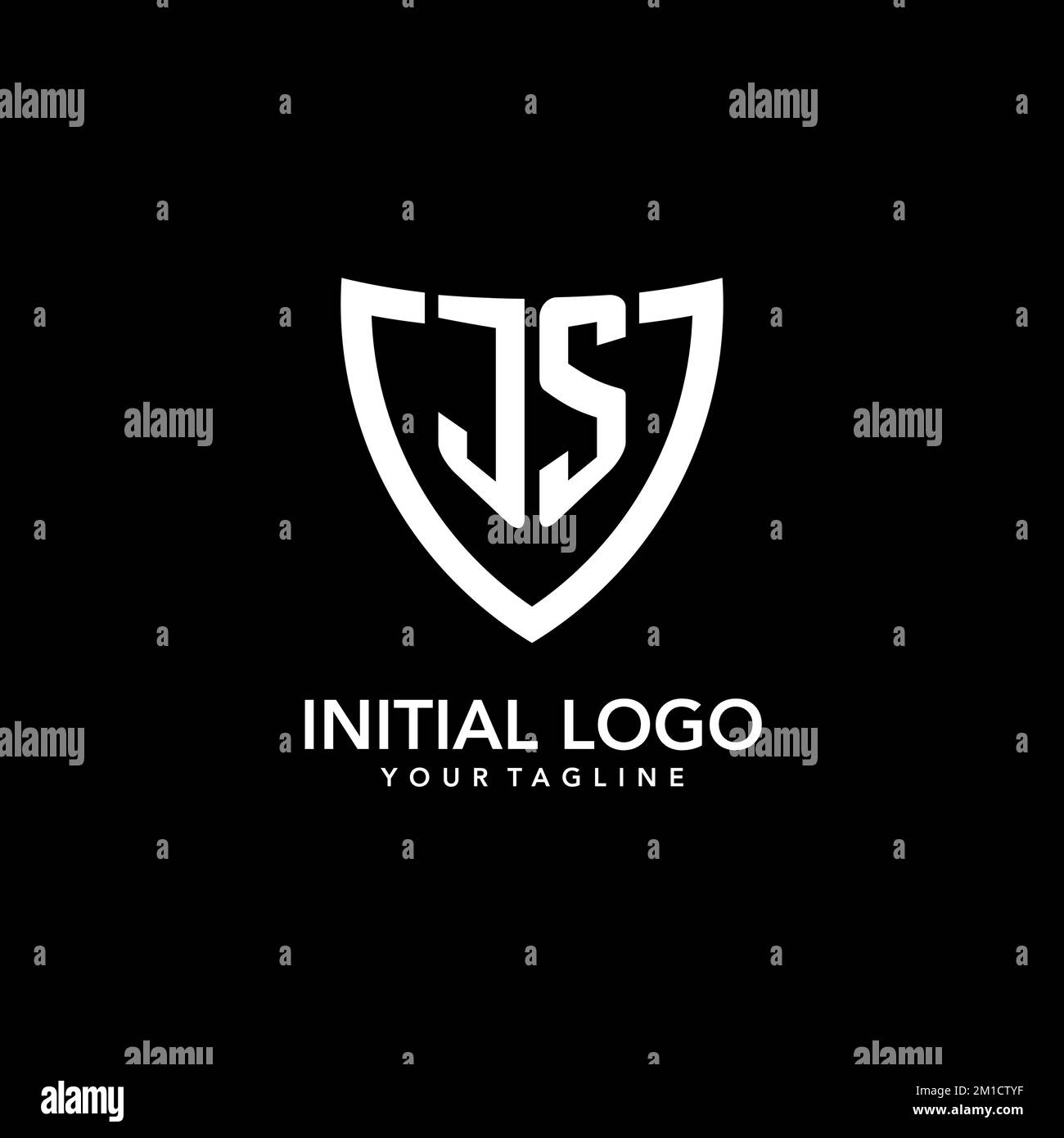 Ursprüngliches JS-Monogramm-Logo mit klaren, modernen Shield Icon-Designansätzen Stock Vektor