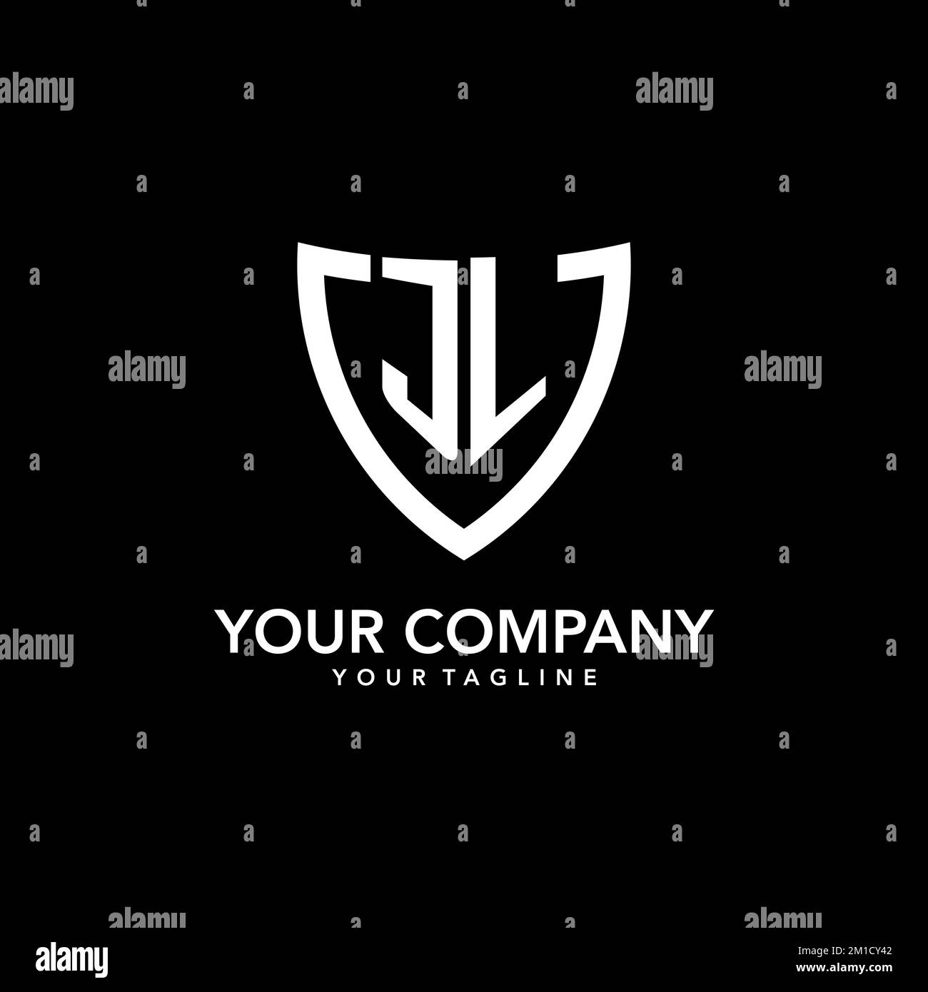 Anfängliches Logo im JL-Monogramm-Format mit einer klaren, modernen Abschirmung, inspiriert vom Design Stock Vektor