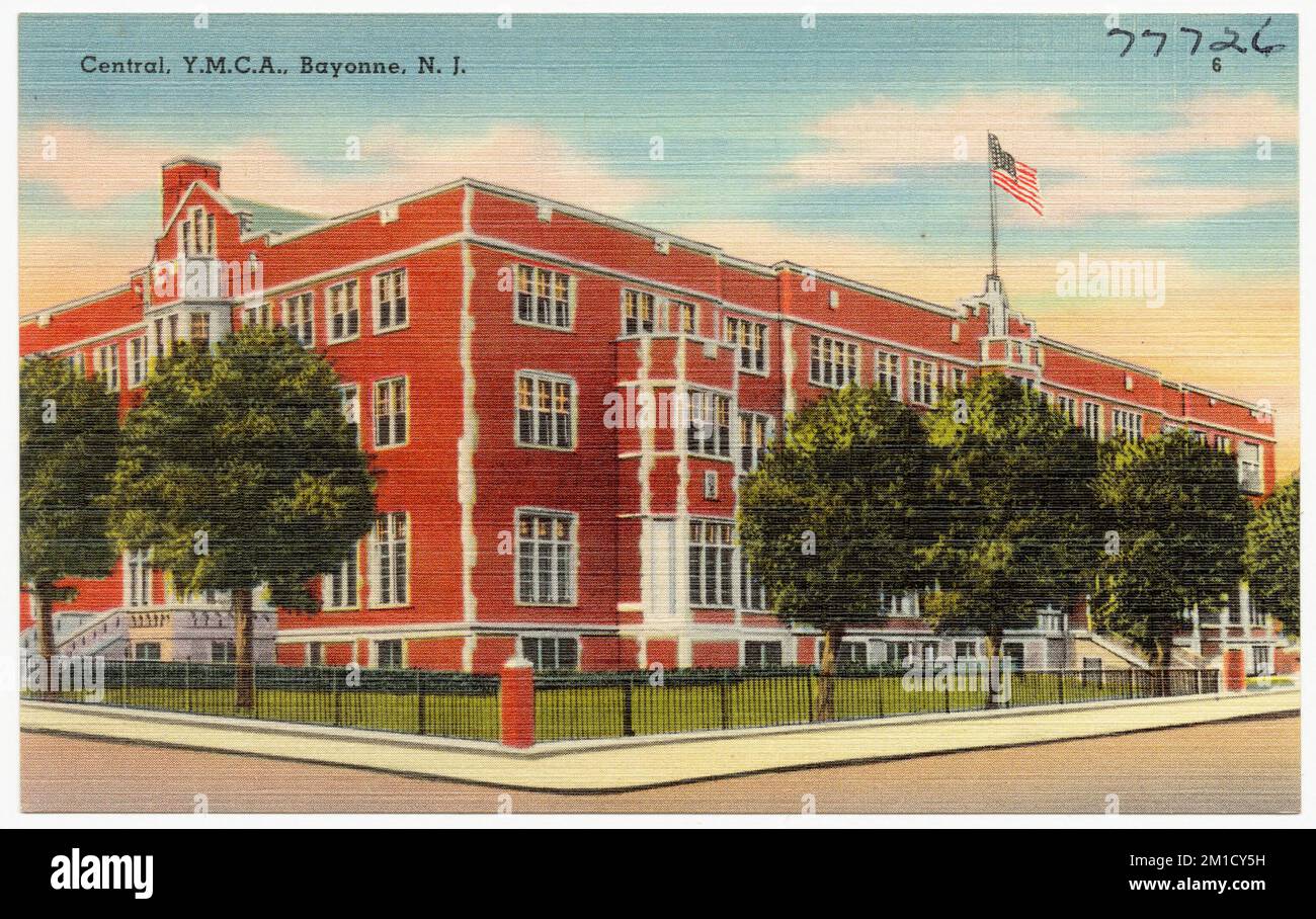 Central, Y.M.C.A., Bayonne, N. J. , Einrichtungen von Organisationen, Tichnor Brothers Collection, Postkarten der Vereinigten Staaten Stockfoto