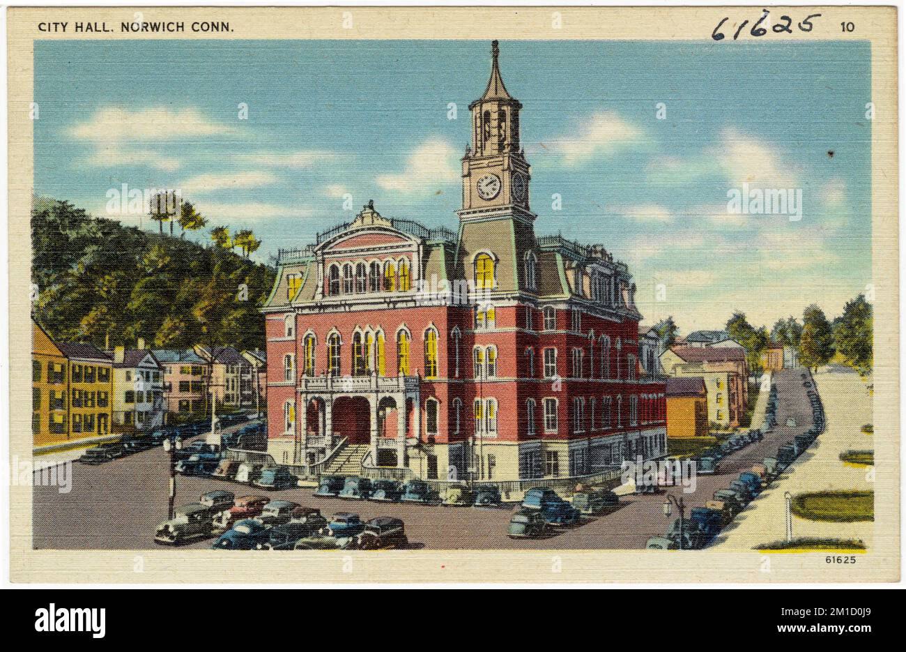 Rathaus, Norwich, Conn , City & Town Halls, Tichnor Brothers Collection, Postkarten der Vereinigten Staaten Stockfoto