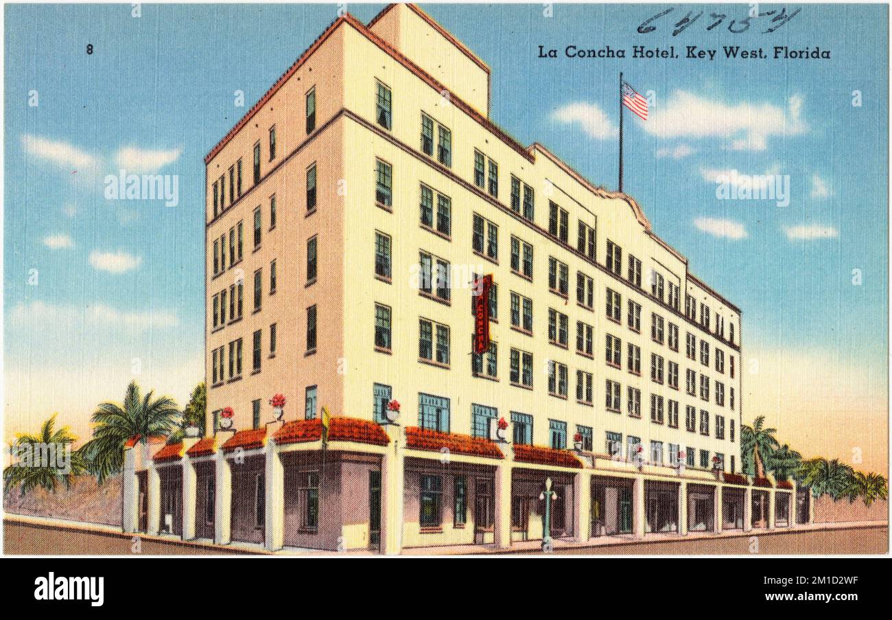 La Concha Hotel, Key West, Florida , Hotels, Tichnor Brothers Collection, Postkarten der Vereinigten Staaten Stockfoto