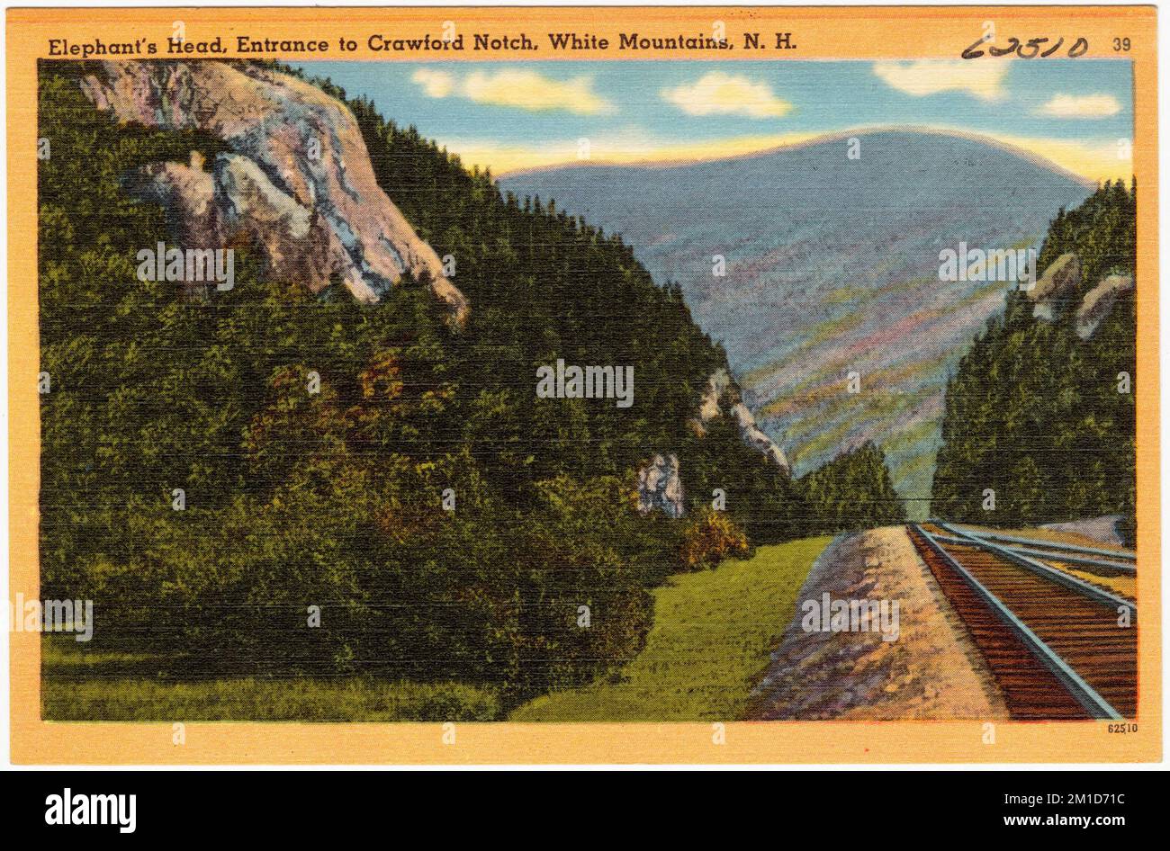 Elephant's Head, Eintritt zu Crawford Notch, White Mountains, N.H. , Berge, Tichnor Brothers Collection, Postkarten der Vereinigten Staaten Stockfoto