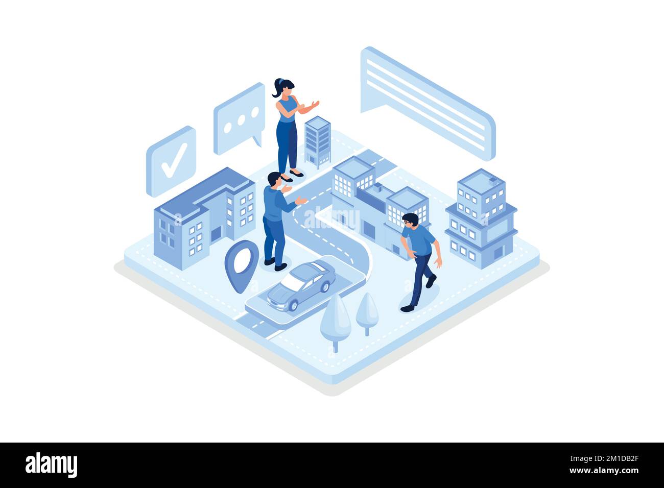 Car-Sharing-Konzept. Kann für Webbanner, Infografiken, Hero-Bilder und isometrische Flachvektorgrafiken verwendet werden Stock Vektor