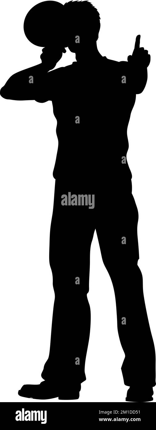 Protestkundgebung März Megaphon Silhouette Person Stock Vektor
