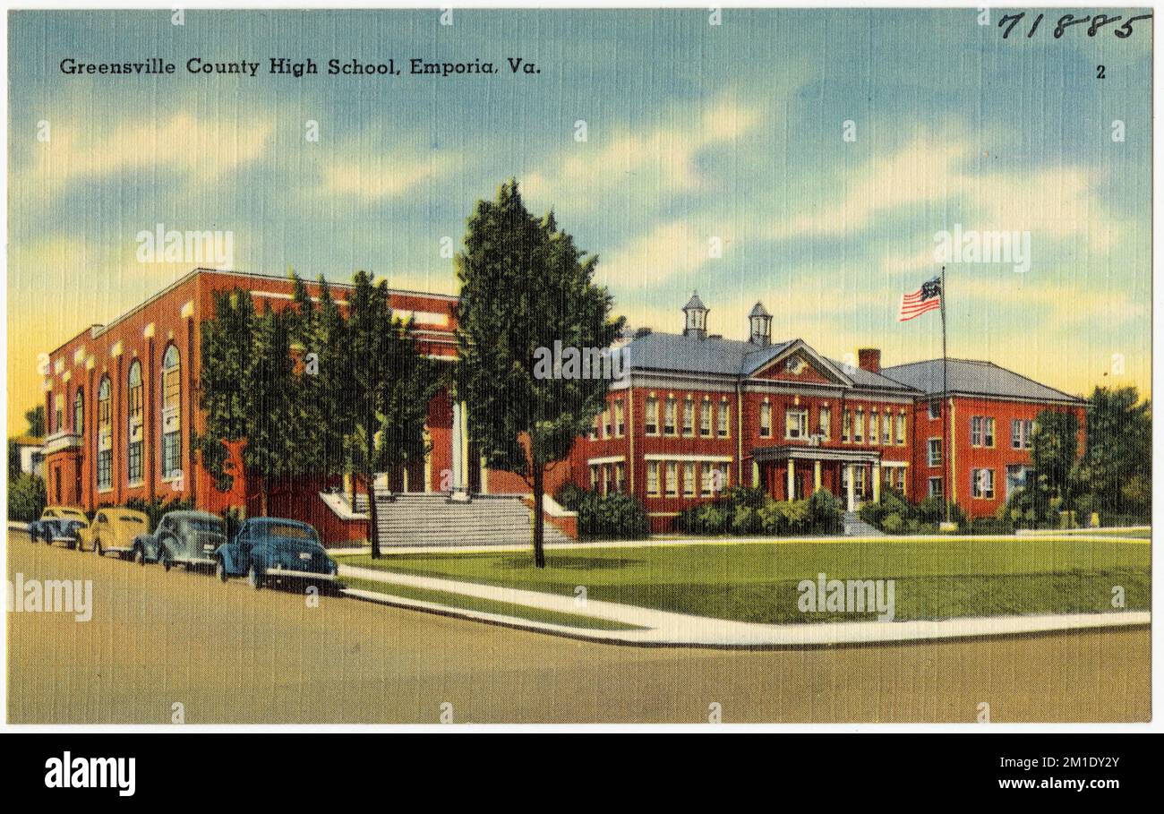 Greenville County High School, Emporia, Va , Schulen, Tichnor Brothers Collection, Postkarten der Vereinigten Staaten Stockfoto