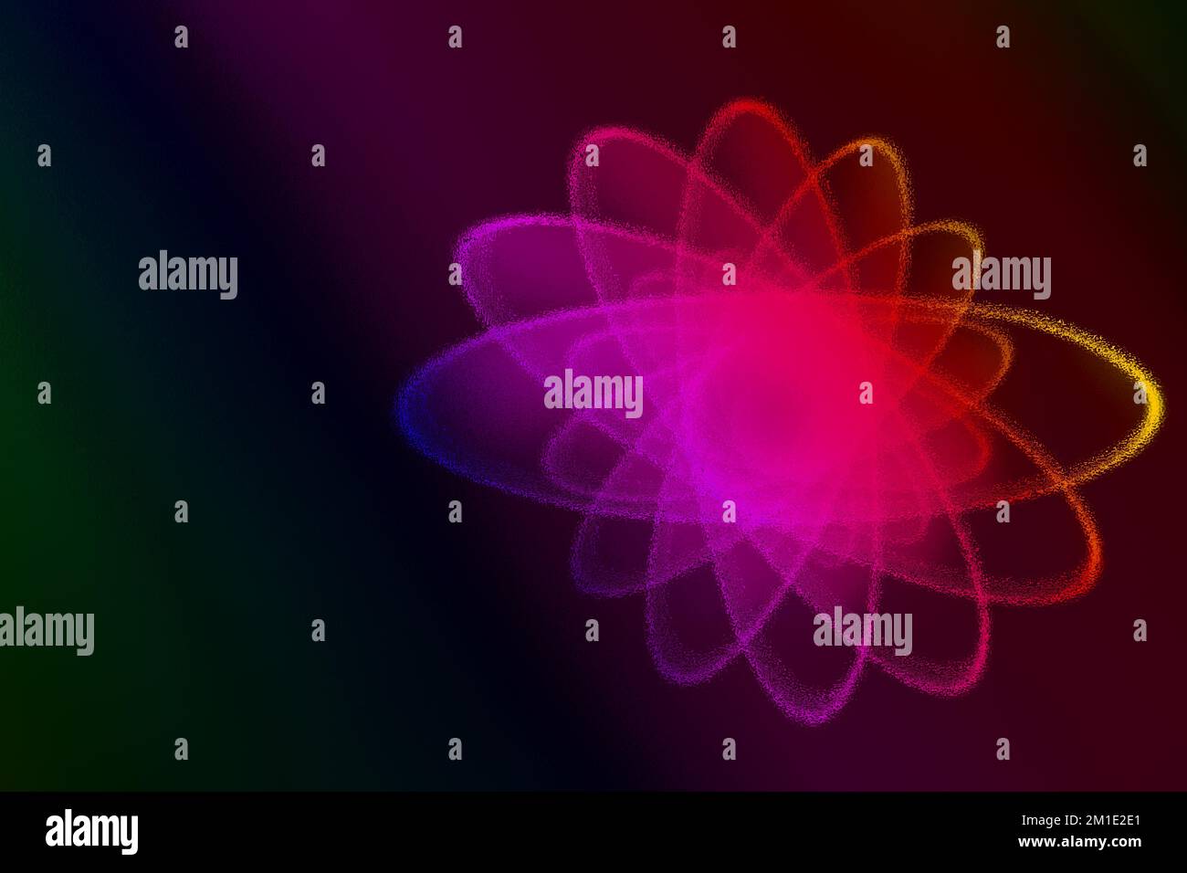 Thema der Physik, Atomkern, Kosmos, Astronomie Stockfoto