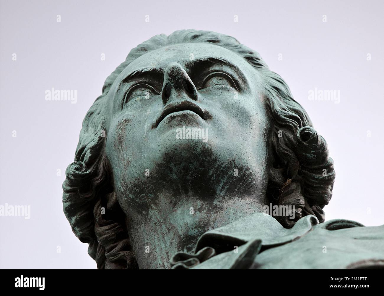 Friedrich von Schiller, Porträt des Dichters, Goethe-Schiller-Denkmal, Bildhauer Ernst Rietschel, Weimar, Thüringen, Deutschland, Europa Stockfoto