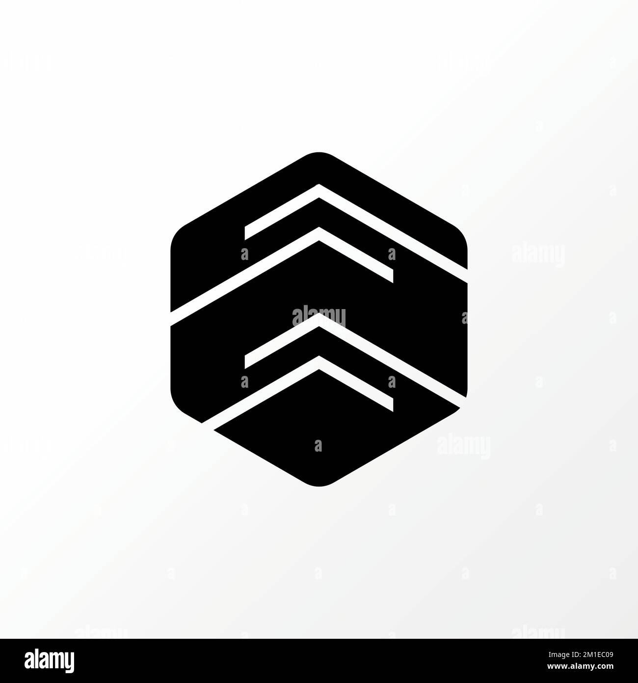 Erstaunliches Sechseck mit Linienmodifikation Bildgrafik Symbol Logo Design abstraktes Konzept Vektormaterial. Kann als Symbol für 3D verwendet werden. Stock Vektor