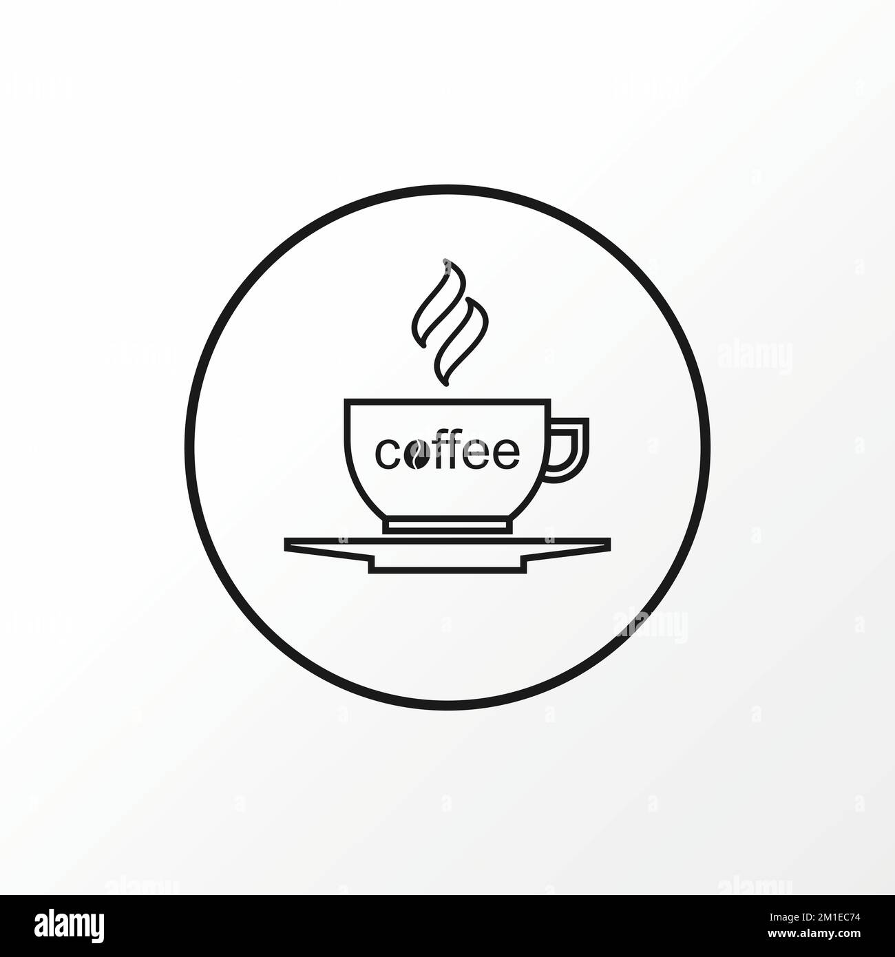 Erstaunliche und einfache Kaffeetasse in Reihe Bildgrafik Symbol Logo Design abstraktes Konzept Vektormaterial. Kann im Café oder in Getränken verwendet werden Stock Vektor